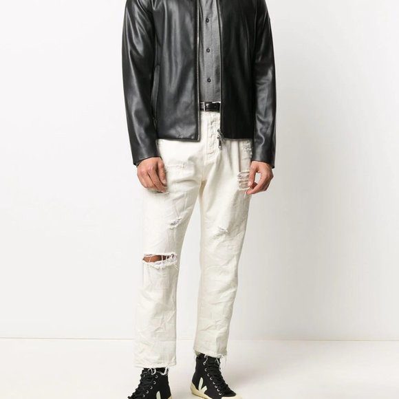 NEW Armani Exchange Faux Leather Racer Jacket - Picture 2 of 7